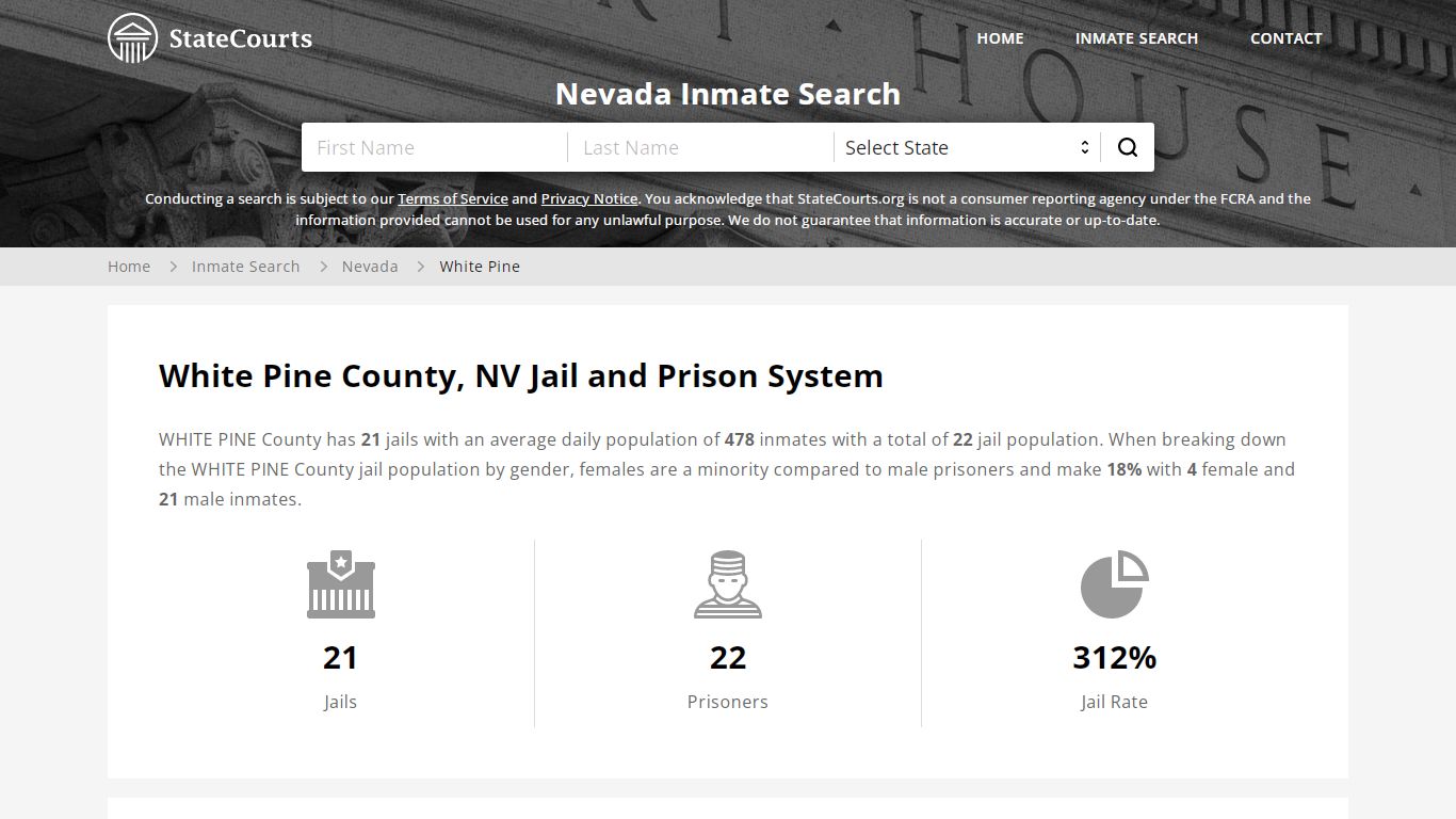 White Pine County, NV Inmate Search - StateCourts